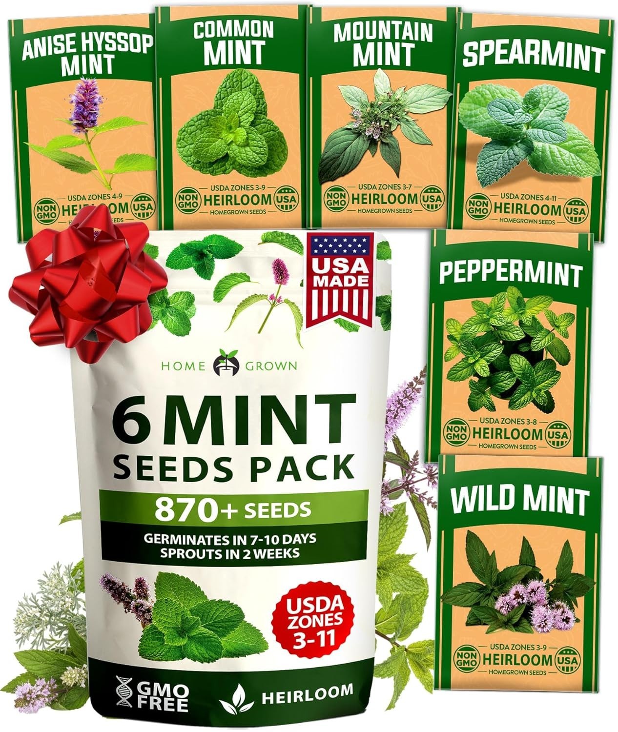 Grow Fresh Mint at Home – 870+ Heirloom Non-GMO Seeds for -Round Enjoyment