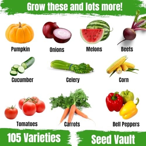 Survival Garden Seeds Vault 105 Varieties Heirloom Non GMO Vegetable Fruit Herb