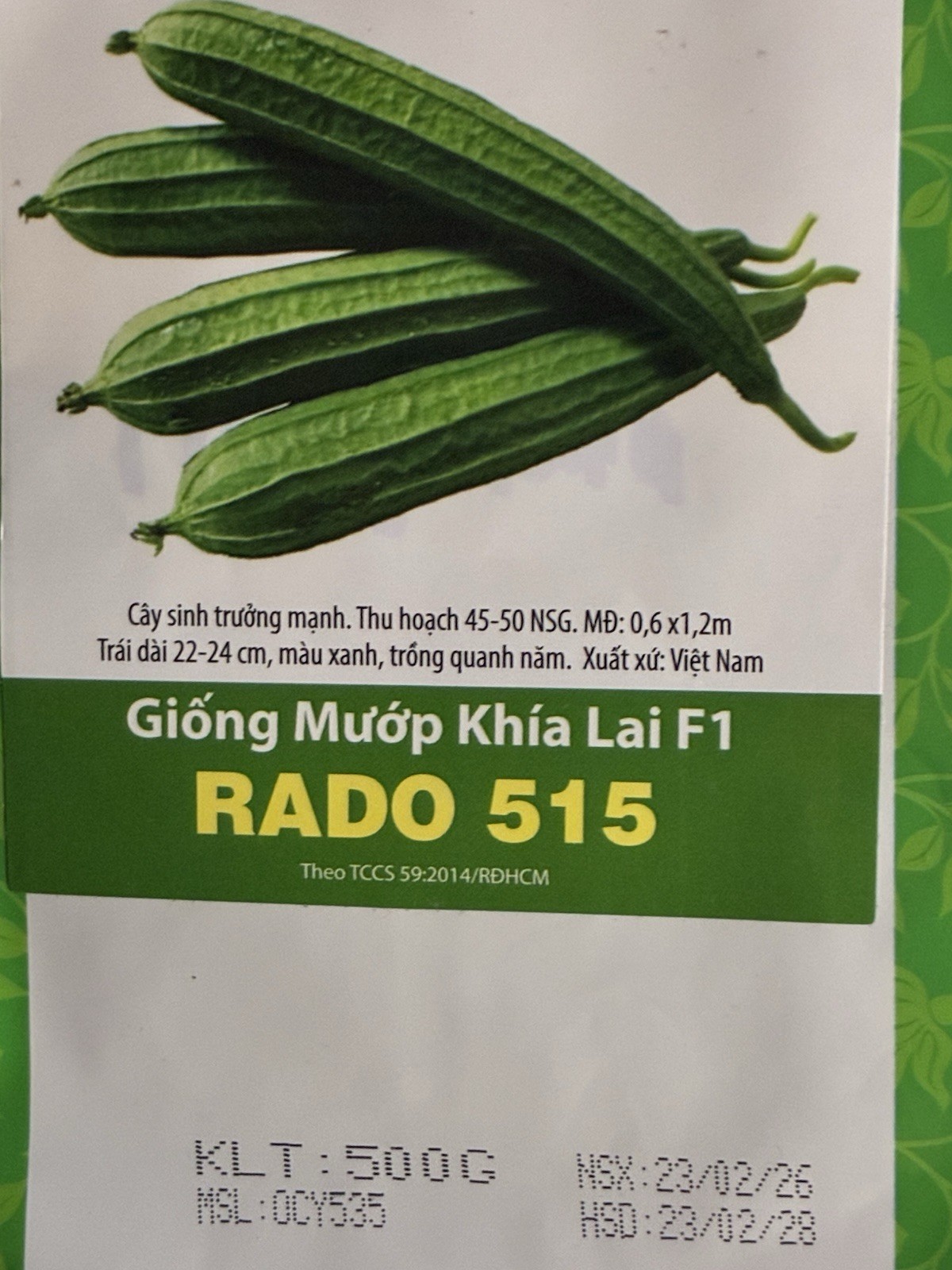 16 Vietnamese Ridged Luffa seeds, Angled Sponge Gourd, Mướp Khía RADO 515