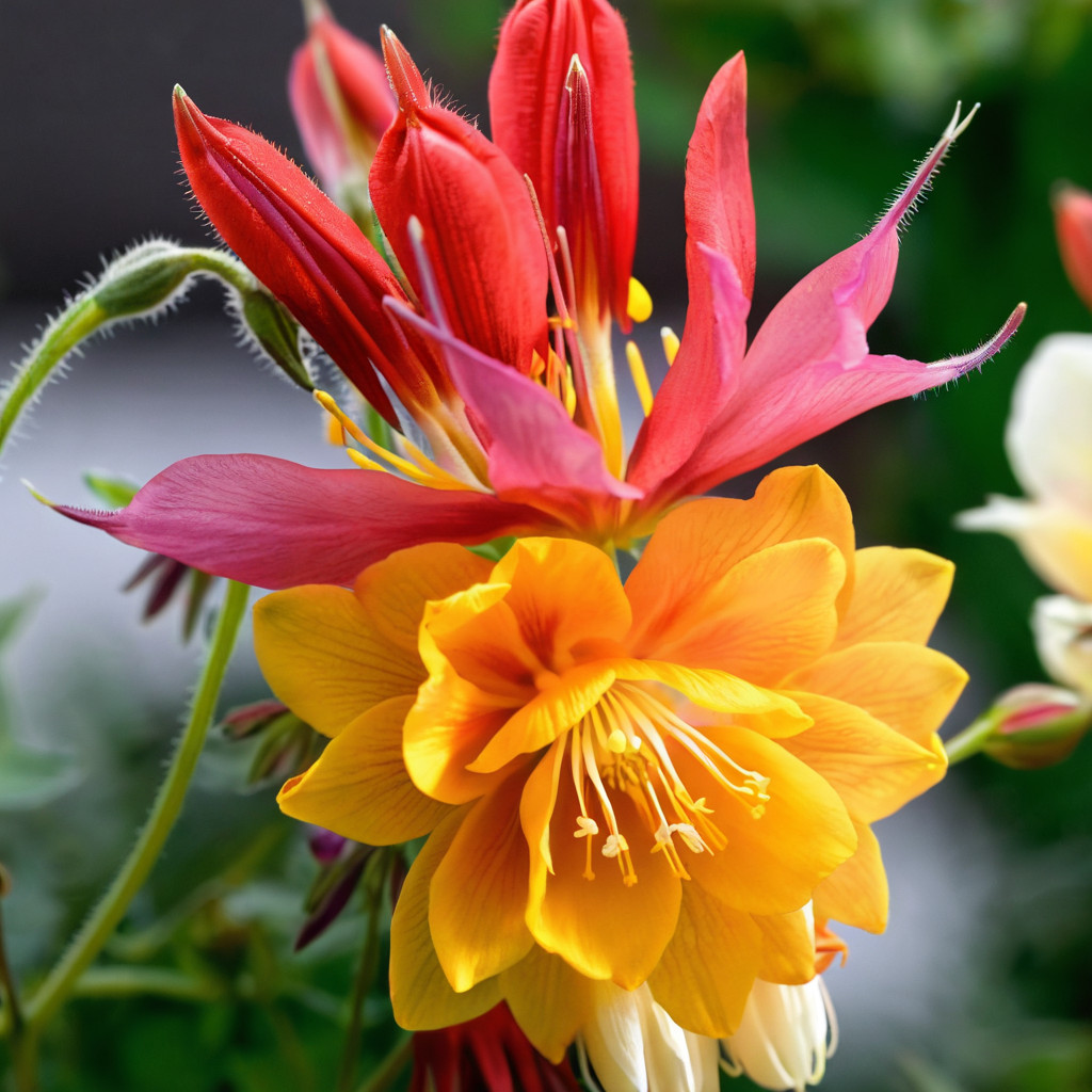50 Columbine Seeds Flower Perennial Flowers Seed Pollinator “DBL Orange Yellow “