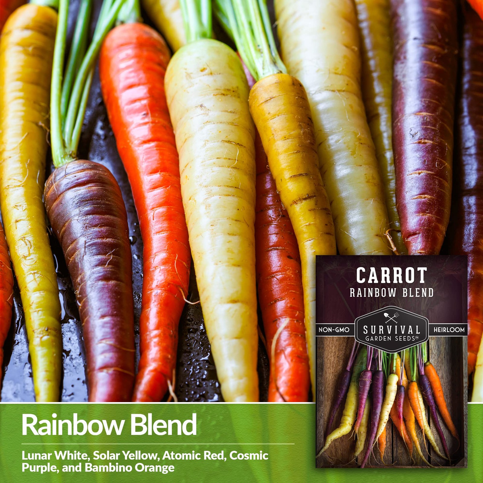 Rainbow Carrot Seeds for Planting – (2 Packs)