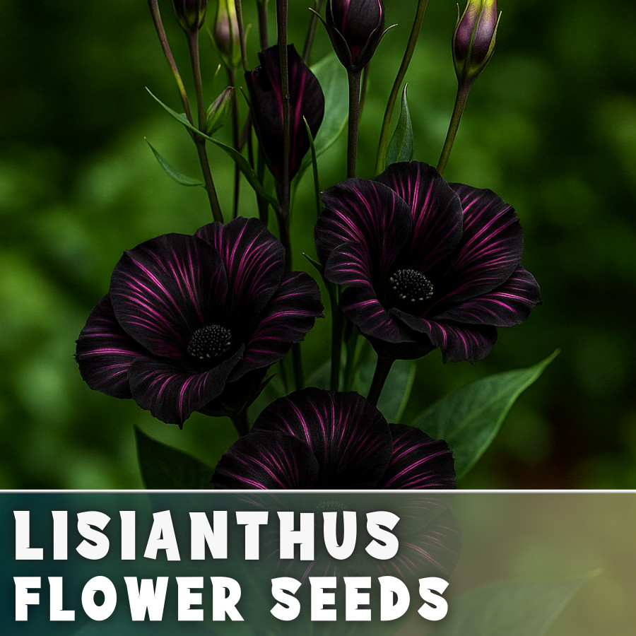 Raven Lisianthus Seeds – 100 Seeds Garden Bloom Flower Seed Non Gmo