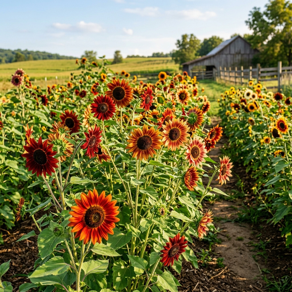 100 Autumn Beauty Sunflower Seeds for Planting – Vibrant Red, Orange & Bronze