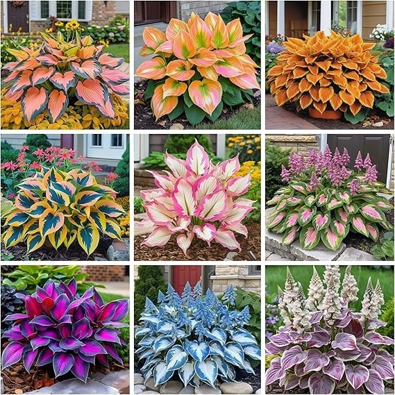 Hosta Seeds – 100+ Yellow Purple Hosta Plants Seeds for Planting Outdoor