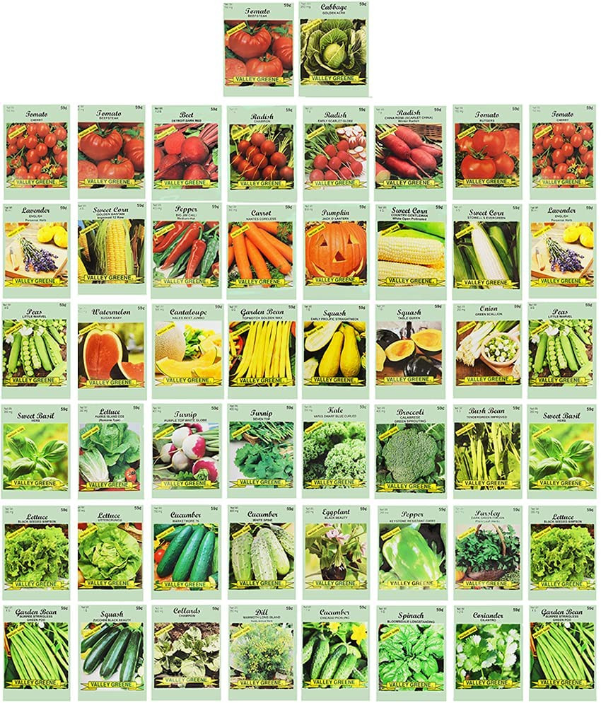 Black Duck Brand 50 Packs Assorted Heirloom Vegetable Seeds 20+ Varieties All Se