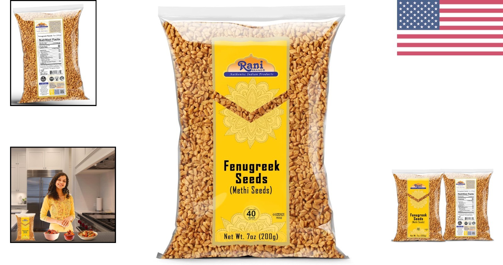 7oz Rani Methi Seeds – Non-GMO, , Kosher & Gluten-Friendly