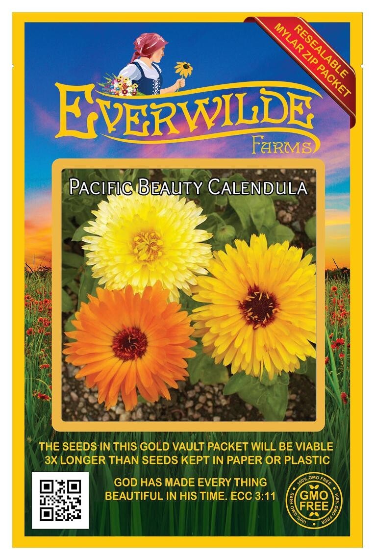 500 Pacific Beauty Mixed Calendula Wildflower Seeds – Everwilde Farms Mylar
