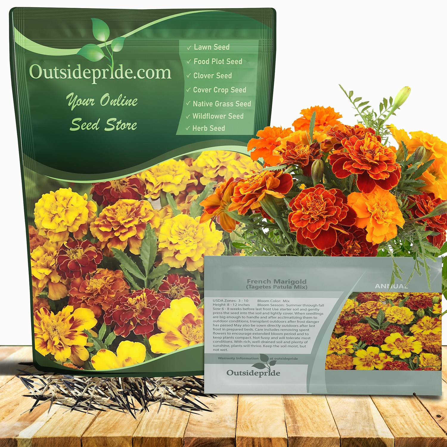 1 LB Marigold Seeds For Planting – Tagetes Patula Flower Seed Mix