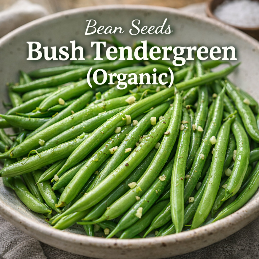 Organic Tendergreen Bush Bean Seeds| Heirloom Green Beans Compact Plant 25 seeds