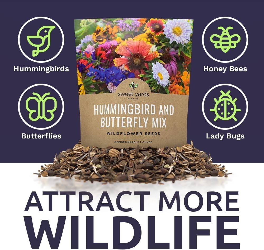 Large 1 Ounce Wildflower Seed Pack – 7,500 Fresh Heirloom Seeds for Pollinators