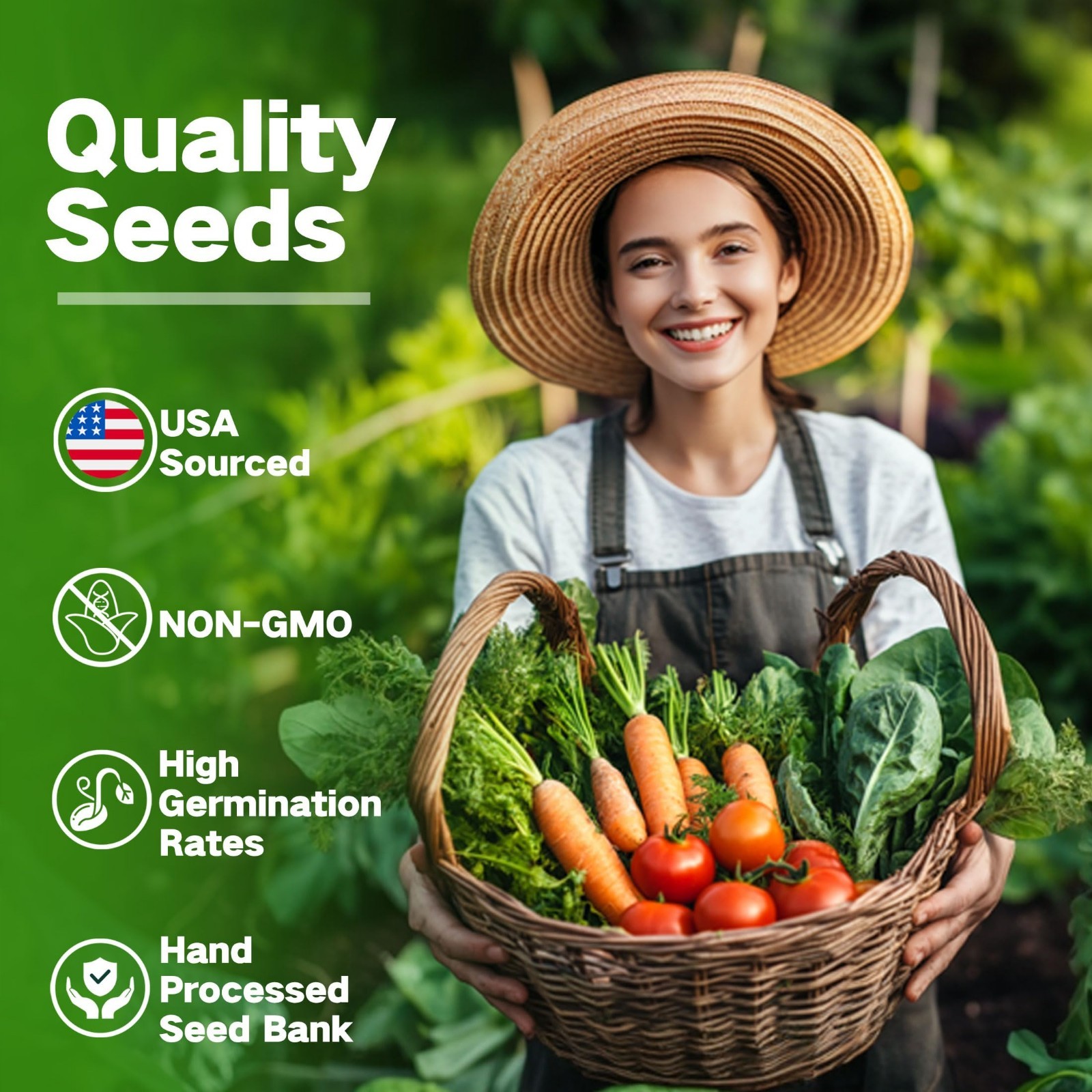 32 Non-GMO Heirloom Seed Varieties – Year-Round Vegetable & Herb Garden Kit, Sur