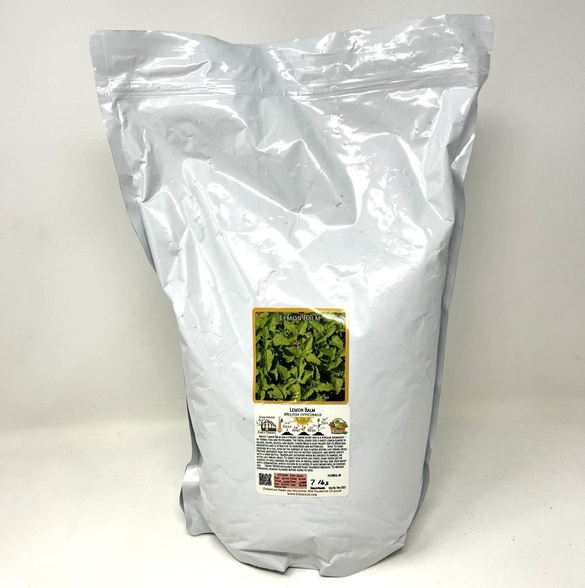 Everwilde Farms Lemon Balm Seeds 7 LB Herb Edible Flower Medicinal Non-GMO