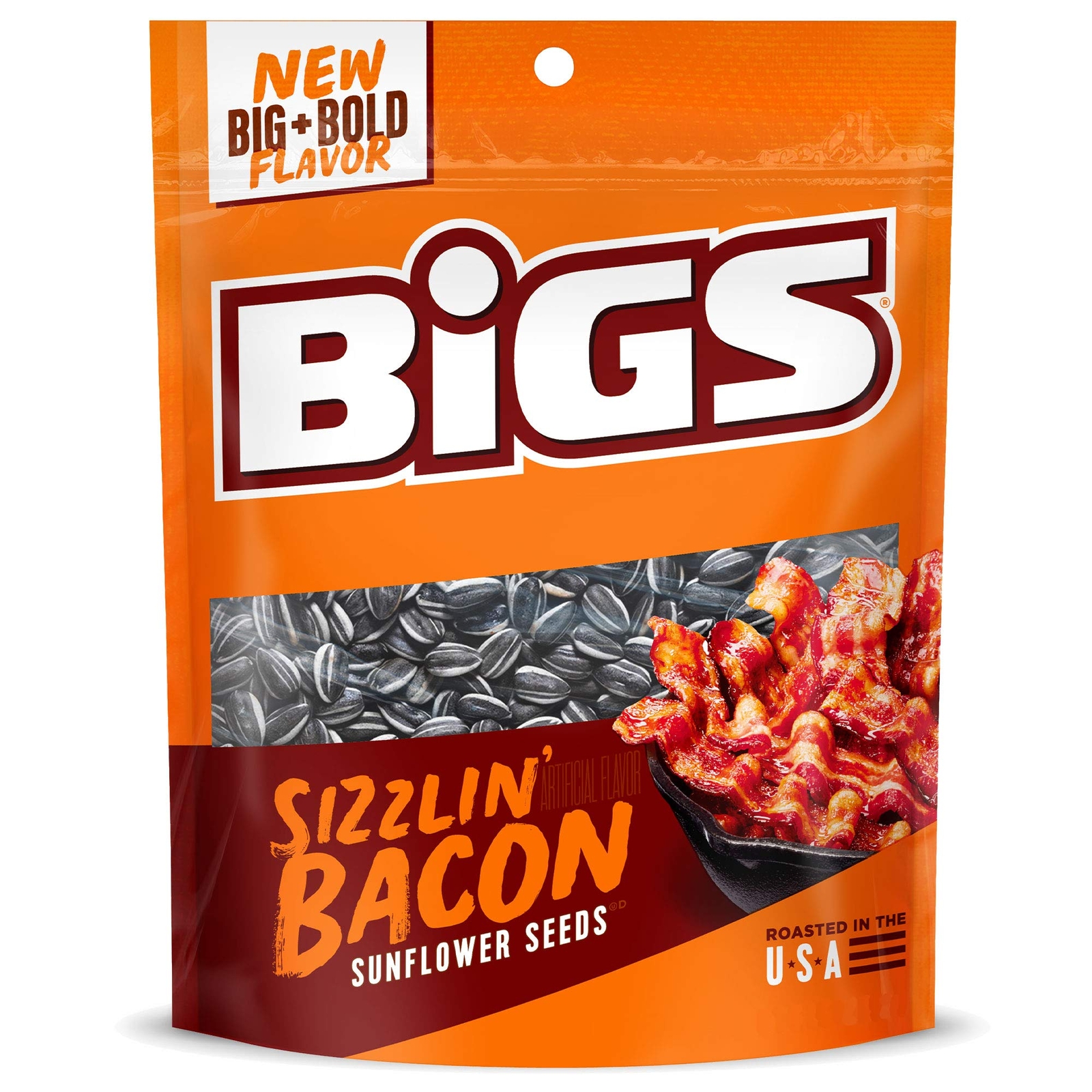 BIGS Sizzlin Bacon Sunflower Seeds Pack of 12 Jumbo 5.35 Ounce Snacks