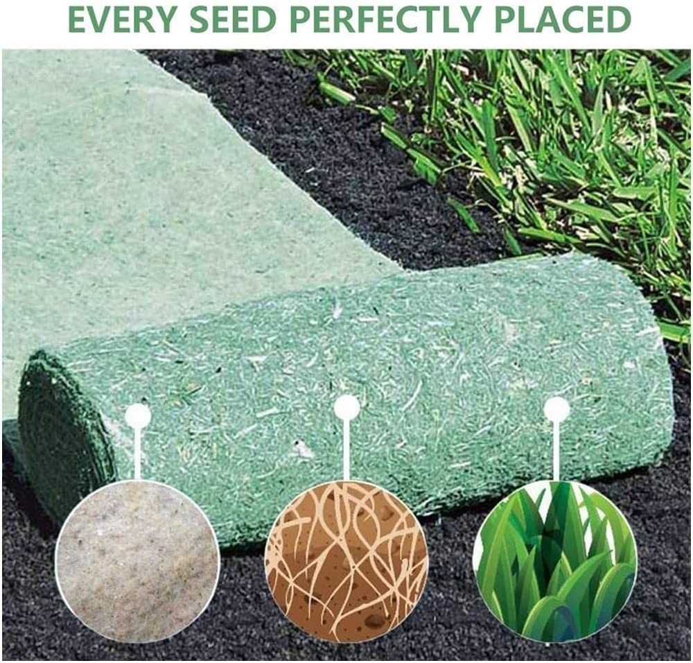 Grass Seed Mat Roll, Biodegradable Lawn Seed Mat,Backyard Plant Growing Grass…