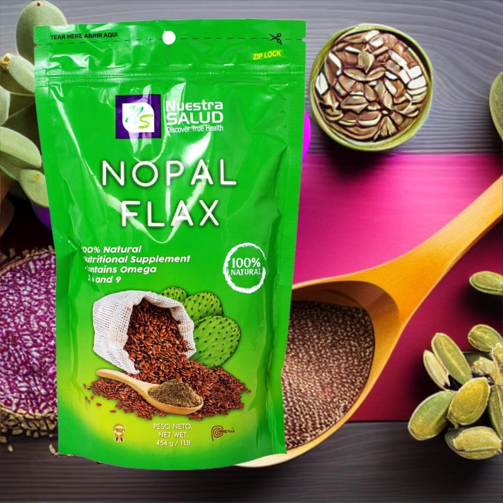 100% Natural Milled Flax Seed with Nopal & Apple – 454g (1lb) – Healthy Superfoo