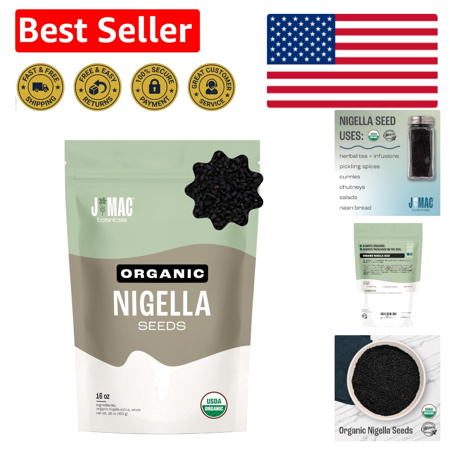 Organic Black Cumin (Nigella Seeds) 16 oz – Caffeine-Free Nutrition