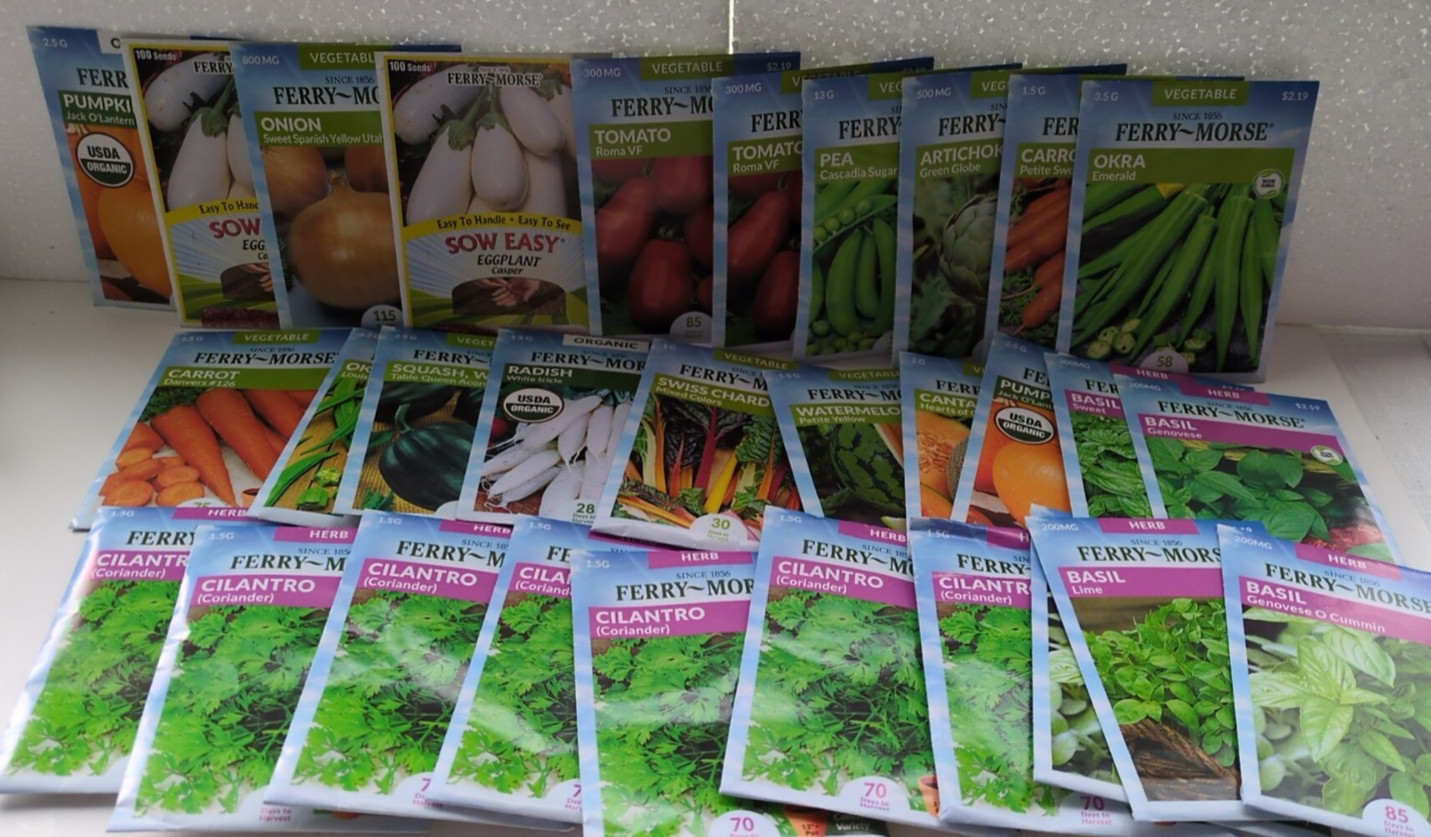 Lot Of 30 Assorted Packs Mixed Veggies Herbs Ferry-Morse