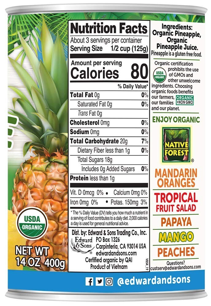 Native Forest Organic Crushed Pineapple – Crushed Pineapple Canned, Canned Fr…