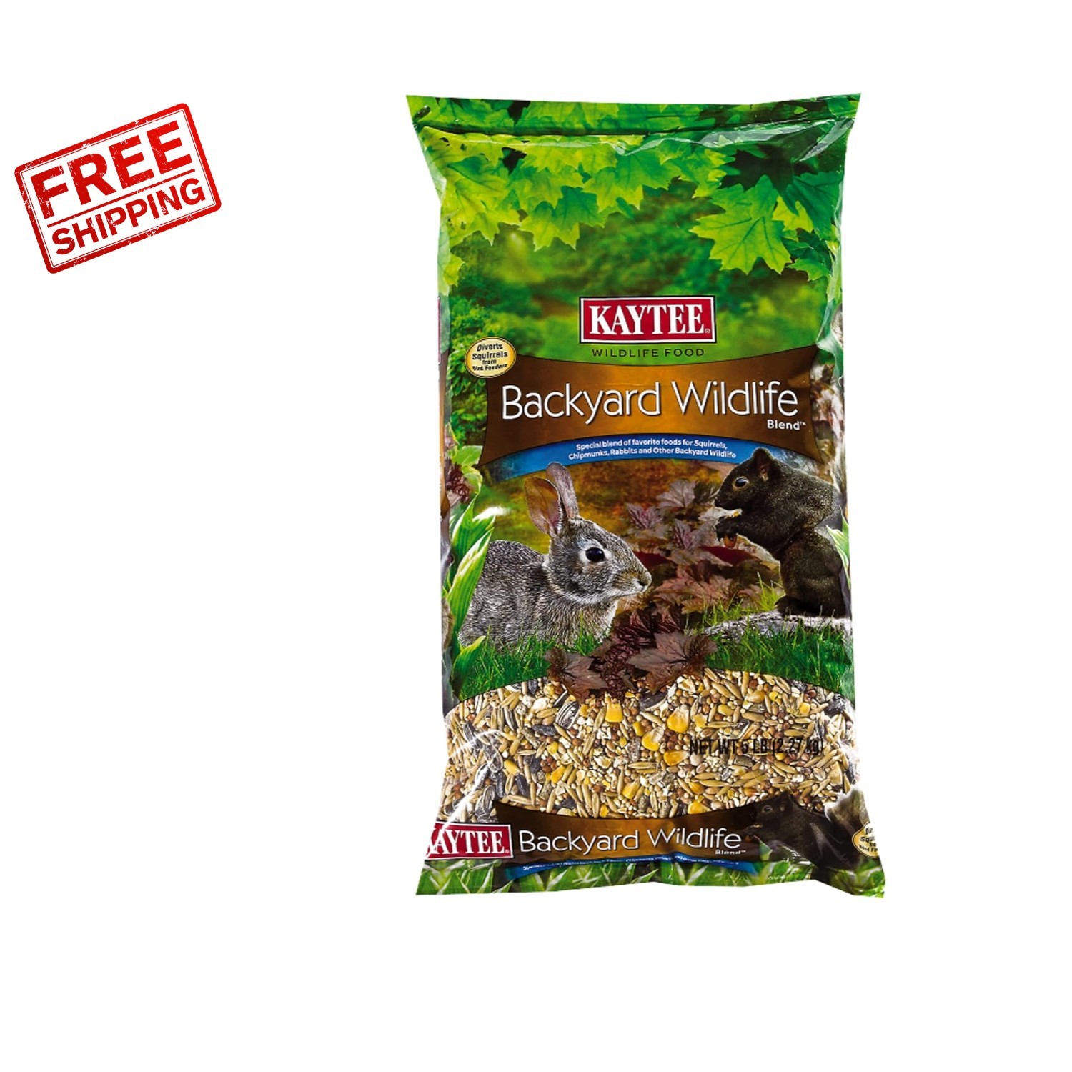 Kaytee 5 lb Backyard Wildlife Food Blend for Squirrels, Rabbits & Chipmunks