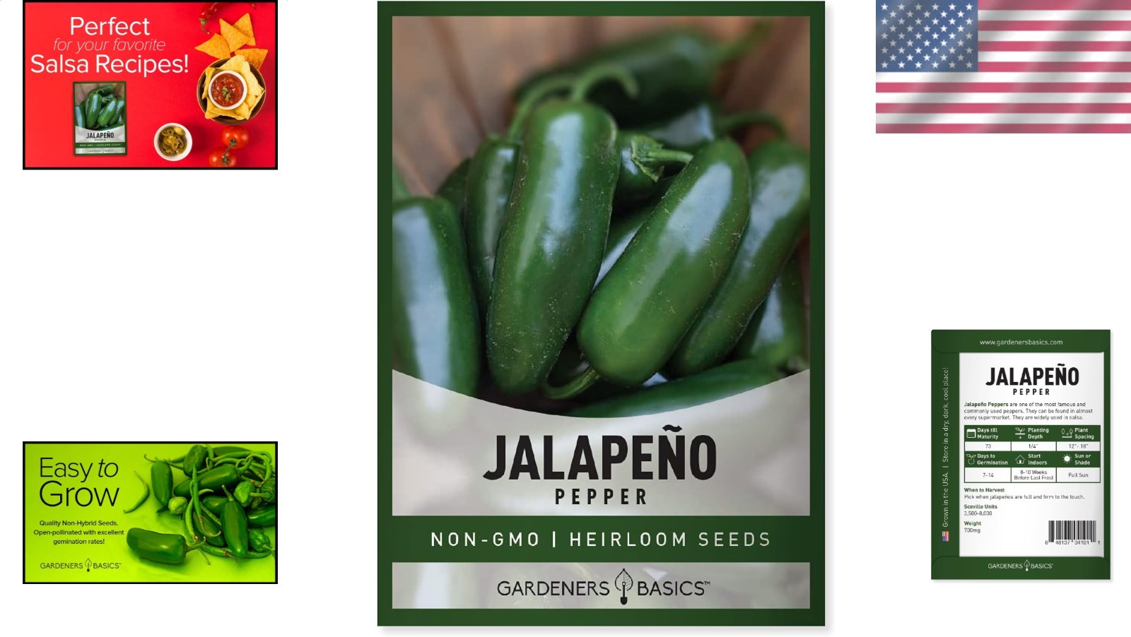 Jalapeno Pepper Seeds | Heirloom, Non-GMO, USA Farmed for Spicy Gardens