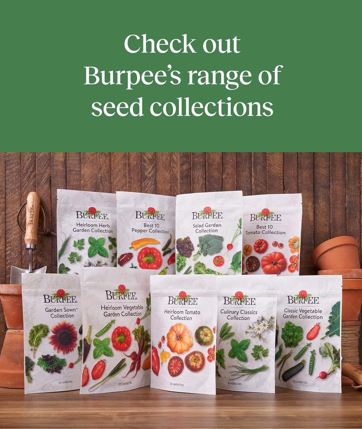 Culinary Classics Herb Collection 10 Pack Non-GMO Seeds Indoor Outdoor Kitche…