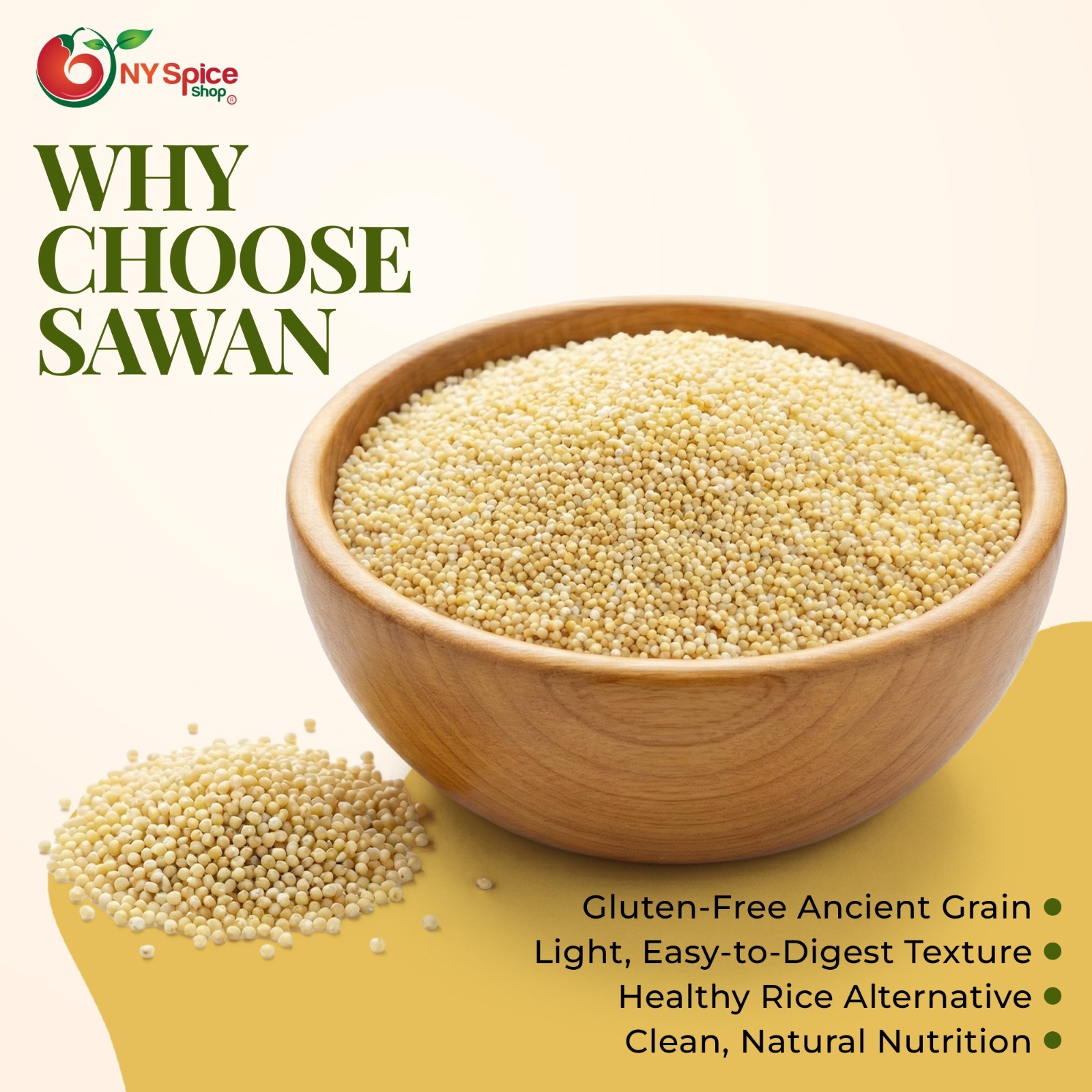 Barnyard Millet, Sawan – (Echinochloa frumentacea) Premium Quality – NY Spice